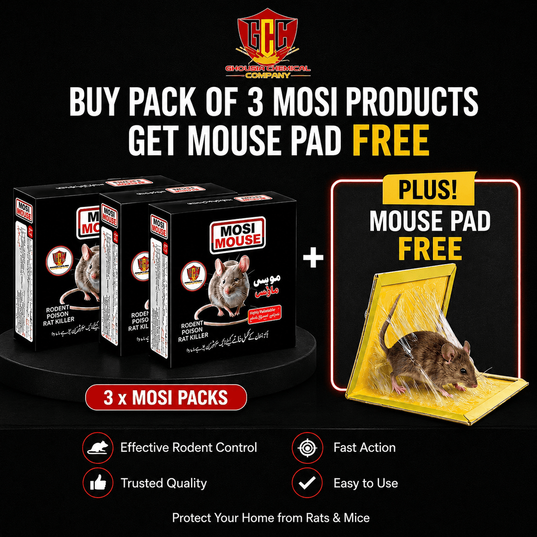 Mosi Mouse Killer + Free Mouse Pad - GhousiaChemical