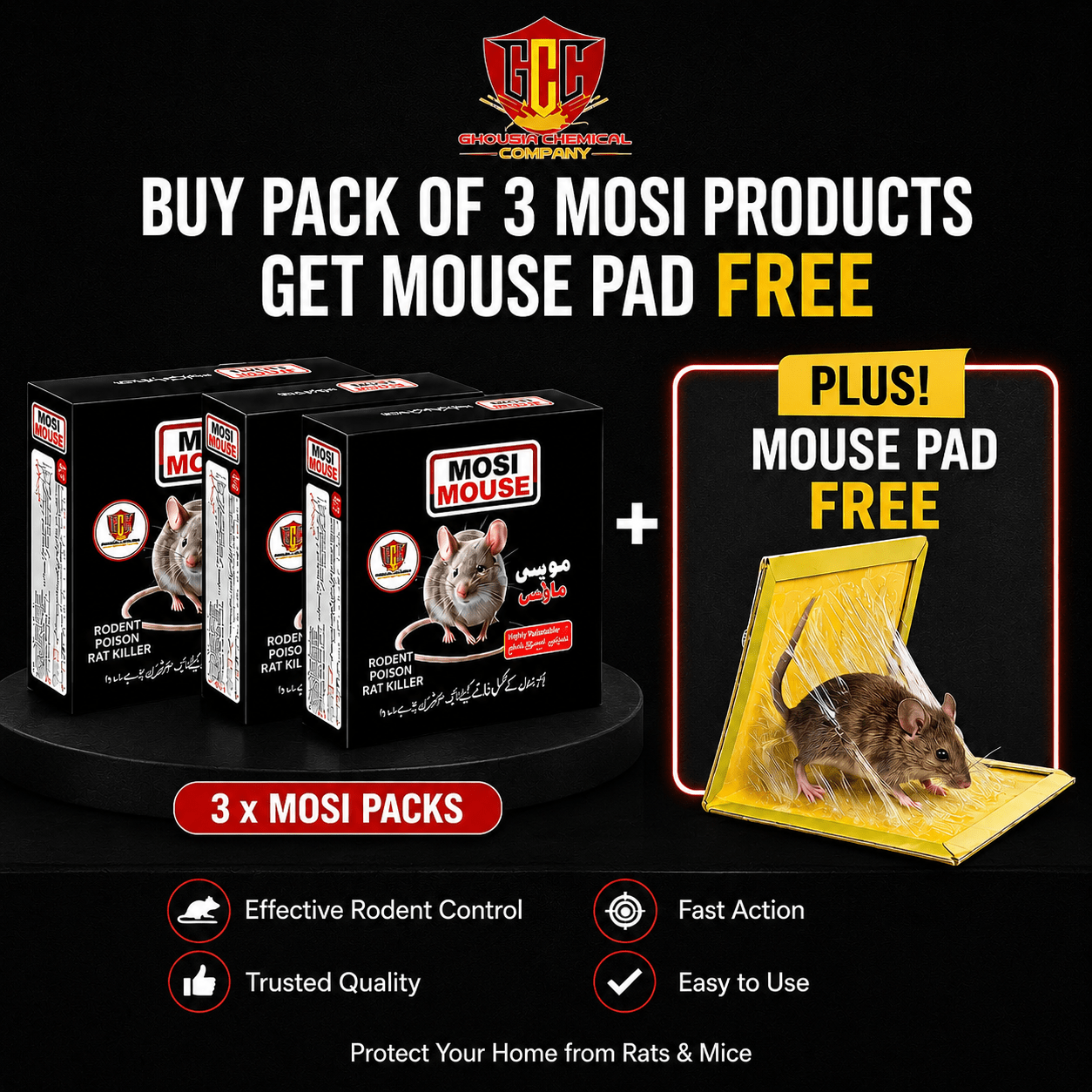 Mosi Mouse Killer + Free Mouse Pad - GhousiaChemical
