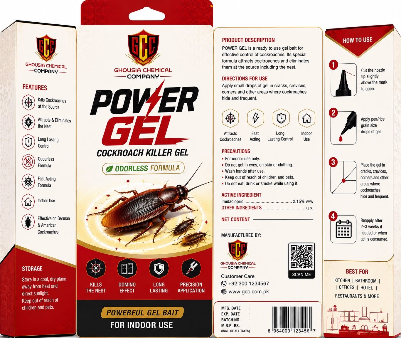 Power Gel Cockroach Killer Gel - GhousiaChemical